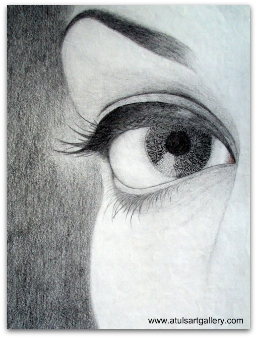 Sketch of an eye with a girl - Khahish pencil sketches - Drawings &  Illustration, Humor & Satire, Signs & Sayings - ArtPal